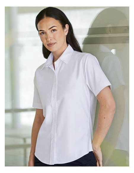 HEN-H516-Ladies Classic Short Sleeved Oxford Shirt 2